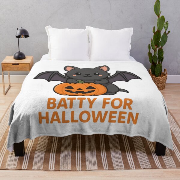 Item preview, Batty for Halloween – Cute Bat with Pumpkin designed and sold by VibeCircuit61.