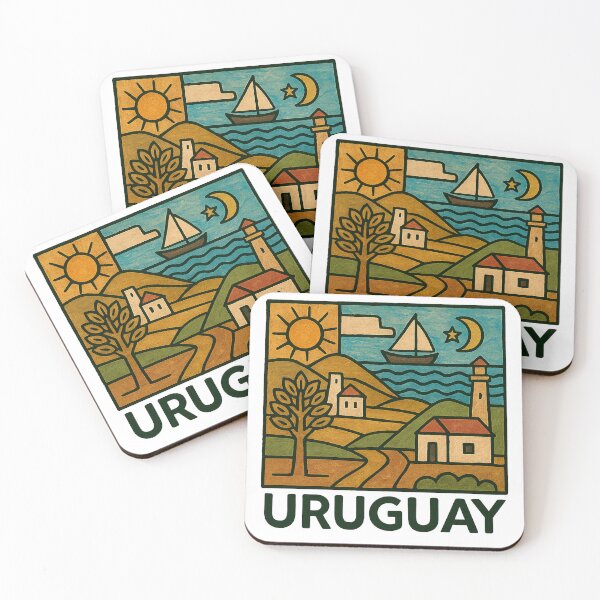 Item preview, Uruguay Geometric Folk Art – Nautical Constructive Style Illustration designed and sold by CapyToon.