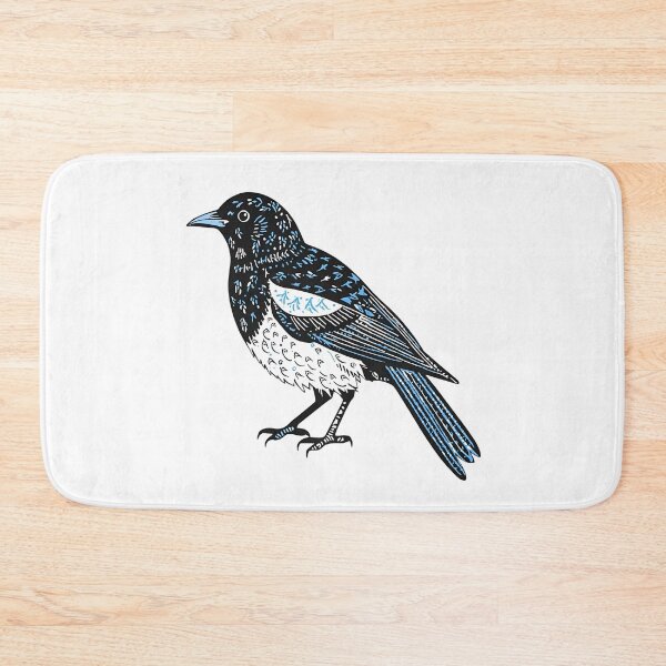 Item preview, Polish Folk Art Magpie – Black and Blue Paper Cut Bird Design designed and sold by AmberWit.