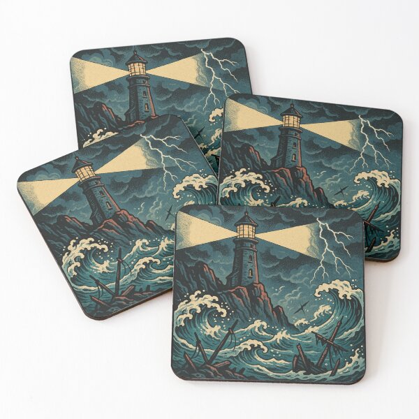 Item preview, Fisherman Aesthetic – Stormy Lighthouse – Vintage Nautical Art | Stormy Seas designed and sold by JacobKAurumhead.