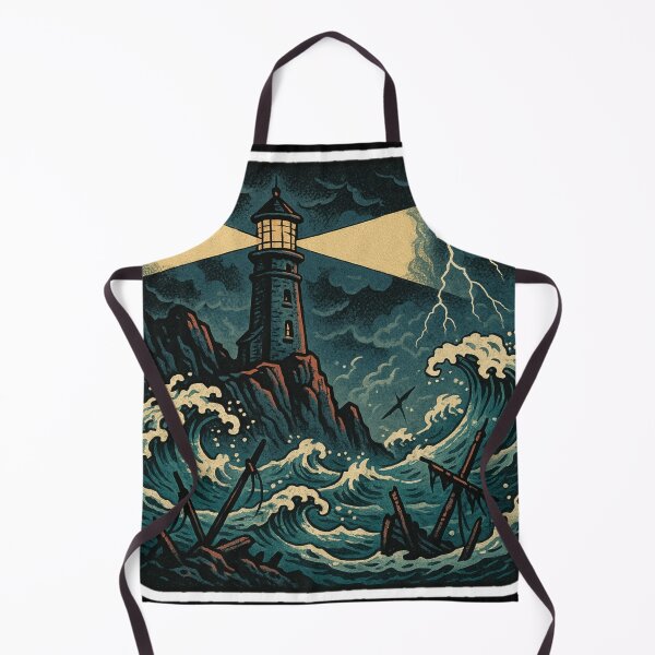 Item preview, Fisherman Aesthetic – Stormy Lighthouse – Vintage Nautical Art | Stormy Seas designed and sold by JacobKAurumhead.