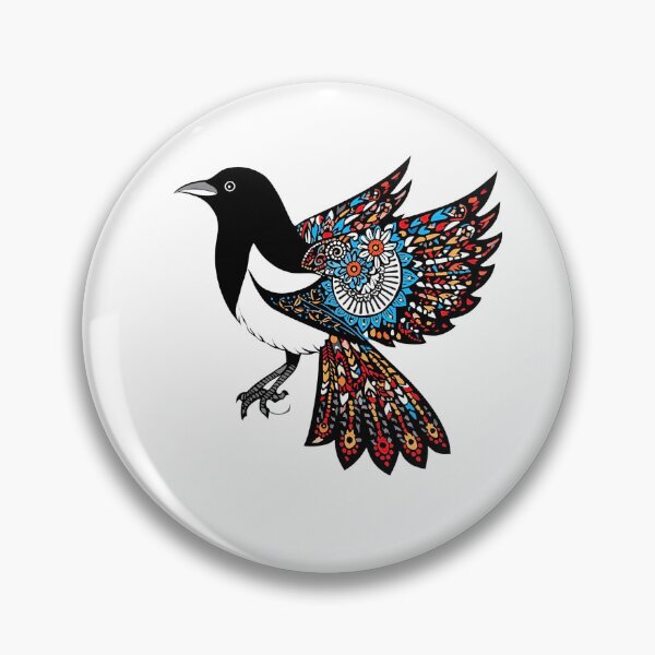 Item preview, Red Feather Magpie – Łowicz Inspited Folk Paper Cut Bird designed and sold by AmberWit.