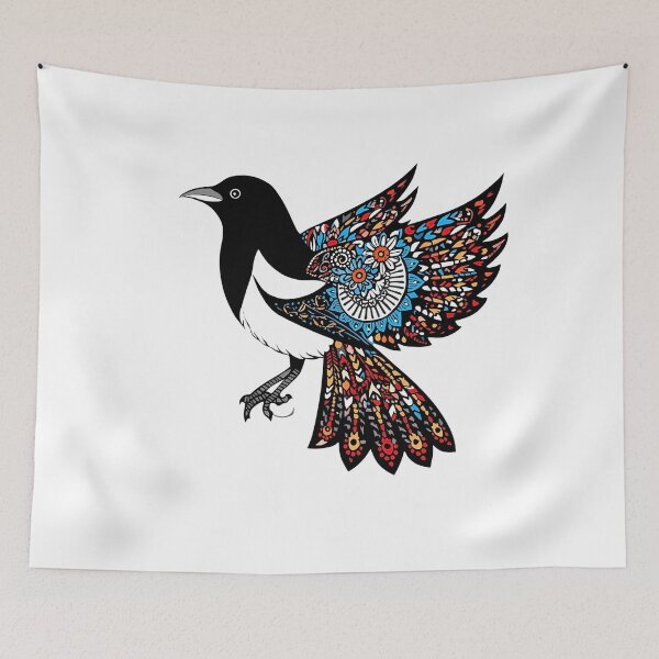Item preview, Red Feather Magpie – Łowicz Inspited Folk Paper Cut Bird designed and sold by AmberWit.