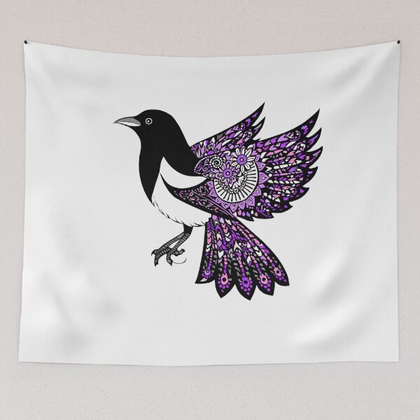 Item preview, Purple Magpie – Decorative Polish Folk Art Bird designed and sold by AmberWit.