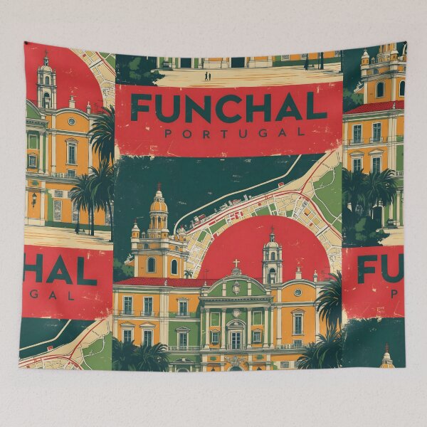 Item preview, Funchal Portugal 1950s Vintage Travel Tourism designed and sold by TravelersGems.