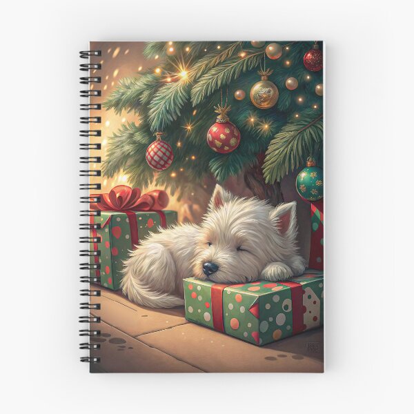 Item preview, Westie Puppy Asleep Under the Christmas Tree designed and sold by skibreck.