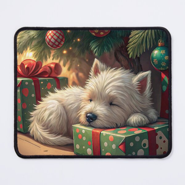 Item preview, Westie Puppy Asleep Under the Christmas Tree designed and sold by skibreck.