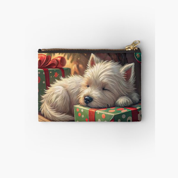 Artikelvorschau, Westie-Welpe schläft unter dem Weihnachtsbaum entworfen und verkauft von skibreck.