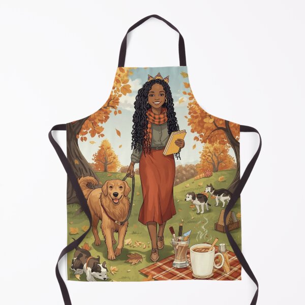 Item preview, Autumn Day Dog Walk At The Park designed and sold by lovelywhimsyart.