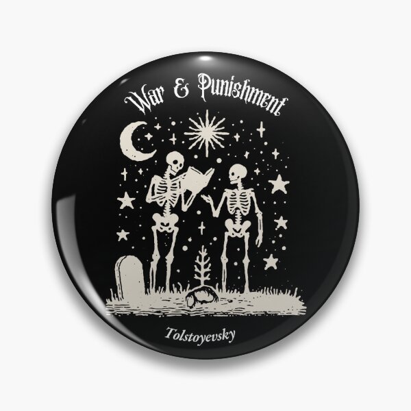 Item preview, Tolstoy & Dostoyevsky "War and Punishment" – Skeletons Reading in a Graveyard  designed and sold by Russian 101.