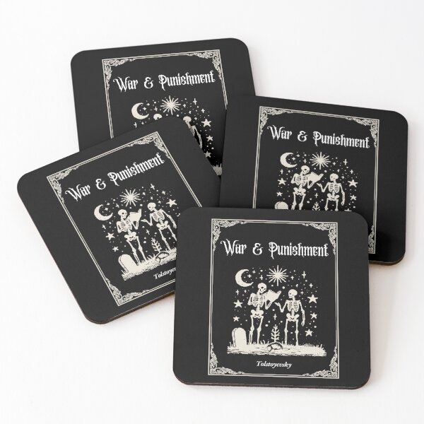 Item preview, Tolstoy & Dostoyevsky "War and Punishment" – Skeletons Reading in a Graveyard  designed and sold by Russian 101.