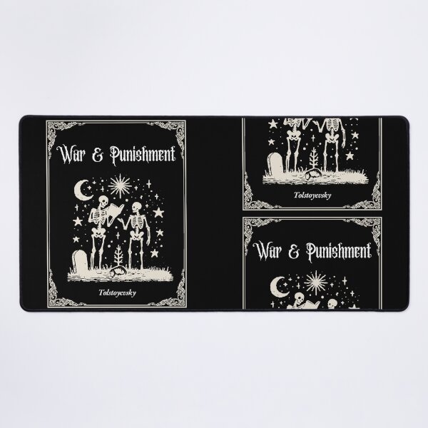 Item preview, Tolstoy & Dostoyevsky "War and Punishment" – Skeletons Reading in a Graveyard  designed and sold by Russian 101.