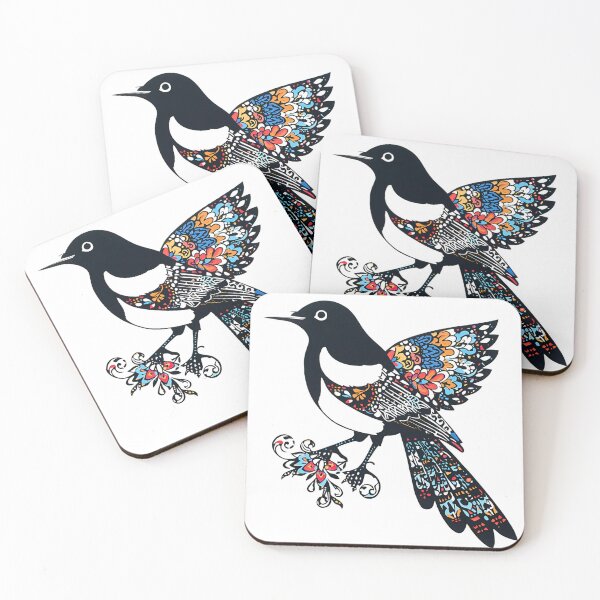 Item preview, Floral Magpie – Polish Folk Art Wycinanki Paper Cut Bird designed and sold by AmberWit.