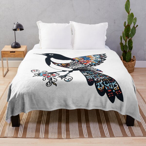 Item preview, Floral Magpie – Polish Folk Art Wycinanki Paper Cut Bird designed and sold by AmberWit.