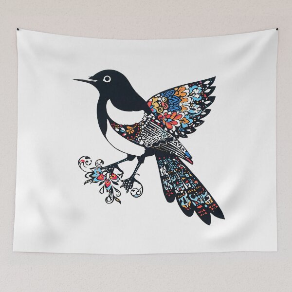 Item preview, Floral Magpie – Polish Folk Art Wycinanki Paper Cut Bird designed and sold by AmberWit.