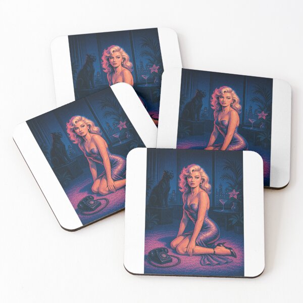 Item preview, Glamorous Retro Noir Woman – 80s Neon Style designed and sold by CapyToon.