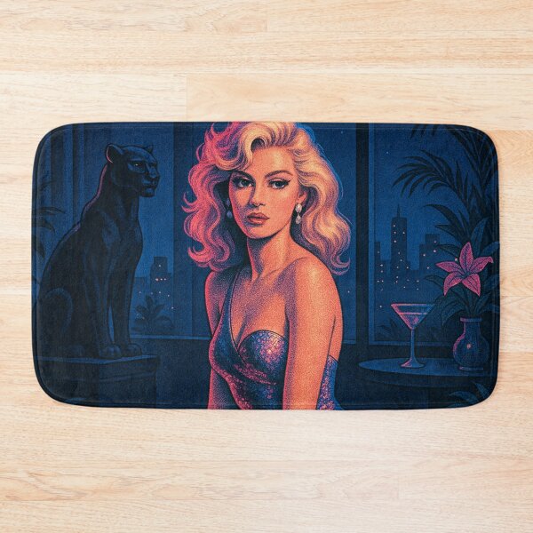 Item preview, Glamorous Retro Noir Woman – 80s Neon Style designed and sold by CapyToon.