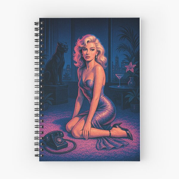 Artikelvorschau, Glamouröse Retro Noir Frau – 80er Neon Style entworfen und verkauft von CapyToon.