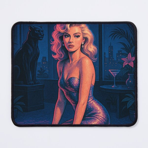 Item preview, Glamorous Retro Noir Woman – 80s Neon Style designed and sold by CapyToon.