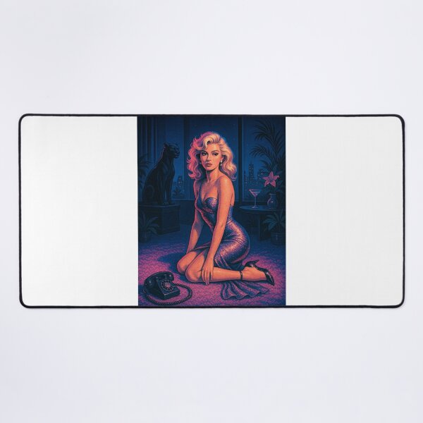 Item preview, Glamorous Retro Noir Woman – 80s Neon Style designed and sold by CapyToon.
