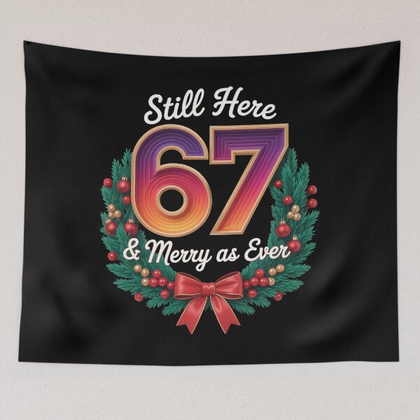 Item preview, merry 67 - 67 years young - 1967 generation - christmas number - limited edition 67 - xmas novelty - santa humor - retro holiday number designed and sold by JansenGS.