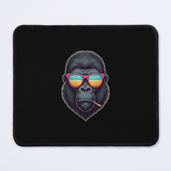 Item preview, Cool Gorilla Head Illustration – Urban Chic Cartoon with Sunglasses and Beach Reflection designed and sold by PixelVibe782.