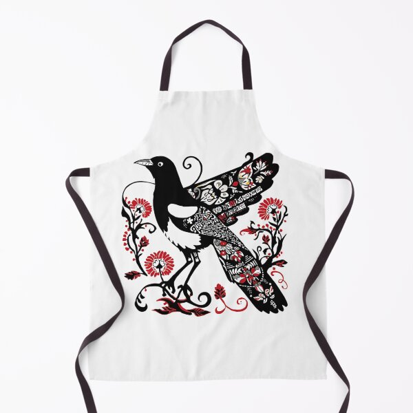 Item preview, Red and Black Magpie – Polish Folk Art Paper Cut Bird Design designed and sold by AmberWit.