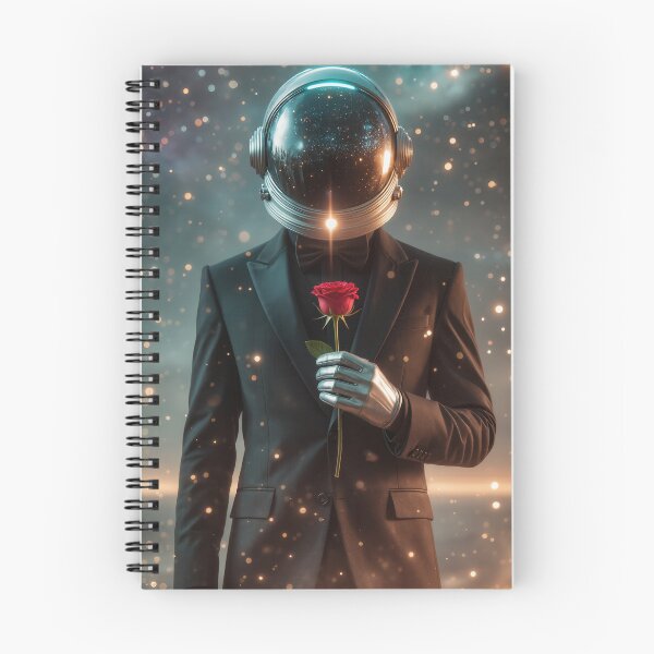 Item preview, Lucan Calder - Voto a la luz de las estrellas - Astronauta sosteniendo una rosa en el vacío designed and sold by Artfully Entertained.