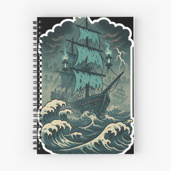 Item preview, Fisherman Aesthetic – Haunted Ghost Ship – Vintage Nautical Art | Stormy Seas designed and sold by JacobKAurumhead.