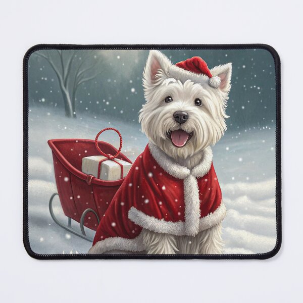 Item preview, Westie in a Santa Suit in the Snow designed and sold by skibreck.