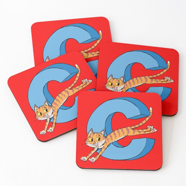 Item preview, cat pops out through the capital letter C designed and sold by duxpavlic.