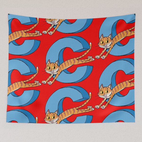 Item preview, cat pops out through the capital letter C designed and sold by duxpavlic.