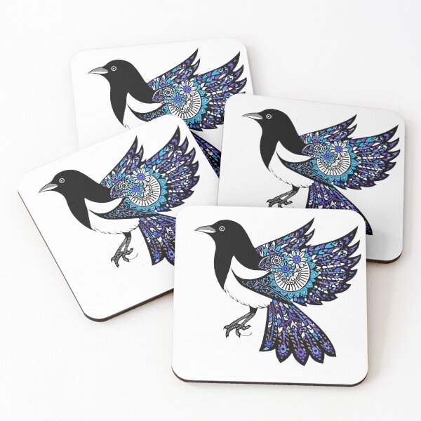 Item preview, Blue Magpie – Polish Folk Art Paper Cut Bird Design designed and sold by AmberWit.