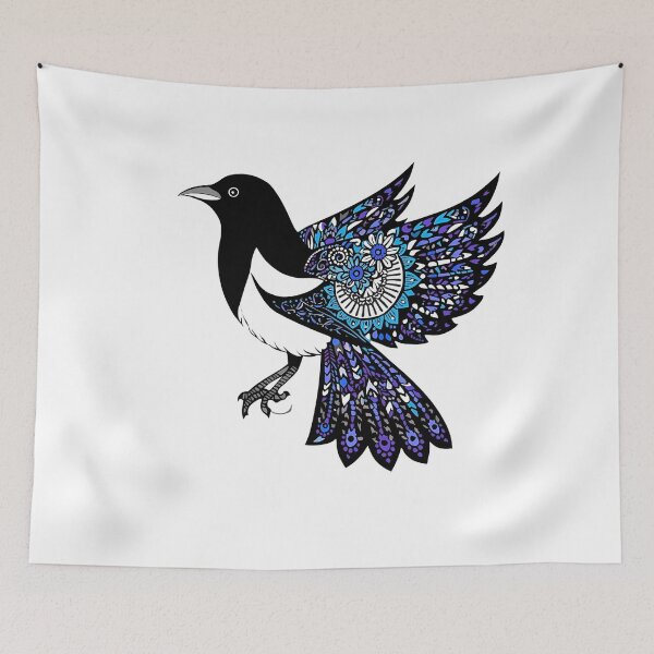 Item preview, Blue Magpie – Polish Folk Art Paper Cut Bird Design designed and sold by AmberWit.