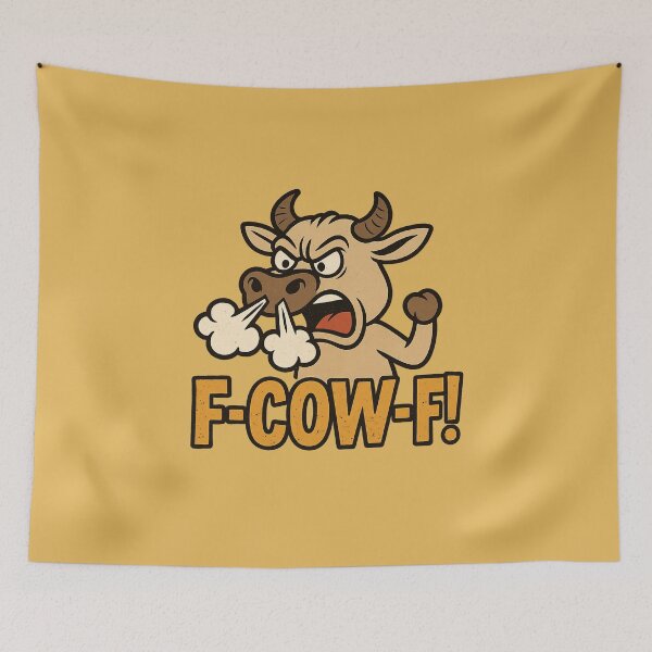 Item preview, F-Cow-F! Angry Cow Parody Design designed and sold by Bratak.