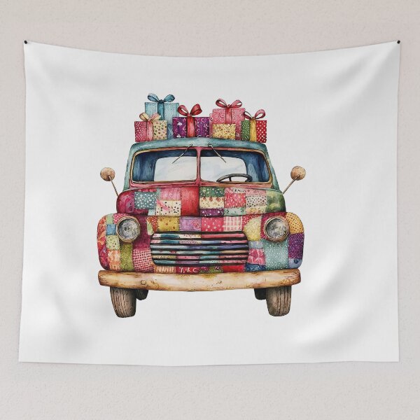Item preview, Vintage Patchwork Truck with Gifts designed and sold by Liededrom..