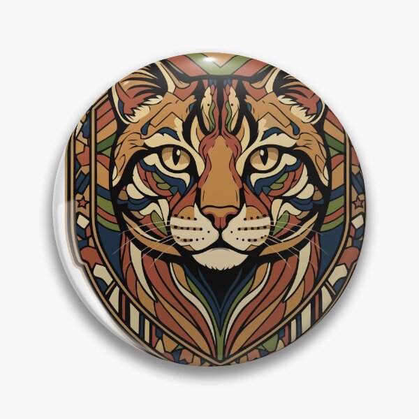 Item preview, Shadow Cat Geometric Feline Art - Tribal Wild Cat Mosaic Emblem designed and sold by ATLAS SOUL.