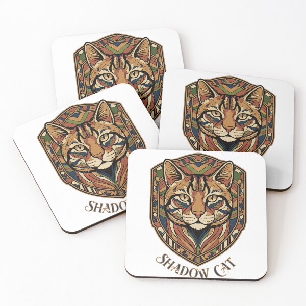 Item preview, Shadow Cat Geometric Feline Art - Tribal Wild Cat Mosaic Emblem designed and sold by ATLAS SOUL.