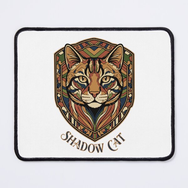 Item preview, Shadow Cat Geometric Feline Art - Tribal Wild Cat Mosaic Emblem designed and sold by ATLAS SOUL.