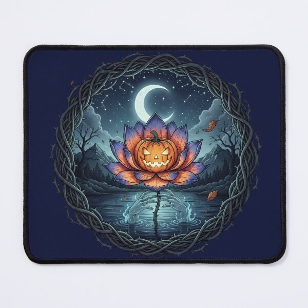 Item preview, Spooky Jack-o'-Lantern Lotus Flower | Halloween Special designed and sold by Zen Mosaic.