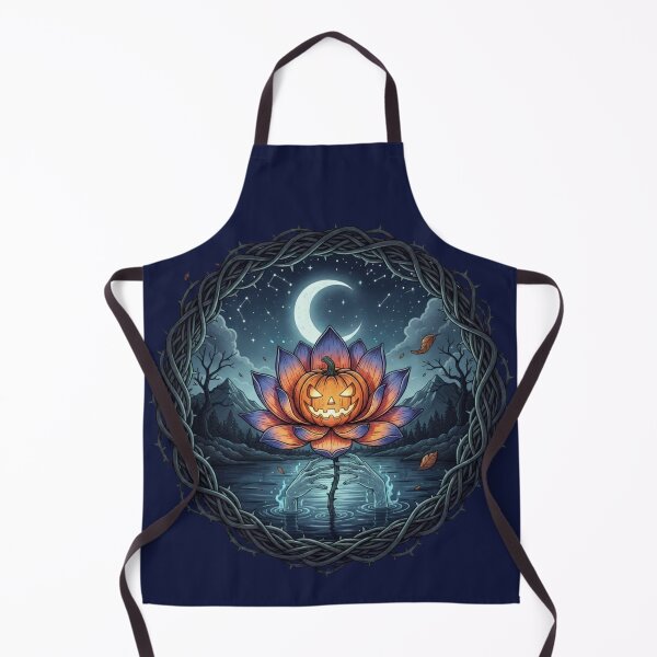 Item preview, Spooky Jack-o'-Lantern Lotus Flower | Halloween Special designed and sold by Zen Mosaic.