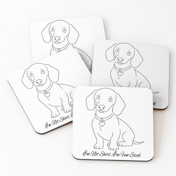 Item preview, Dachshund line art - I’m Not Short, I’m Fun-Sized designed and sold by HeartDrawnPets.