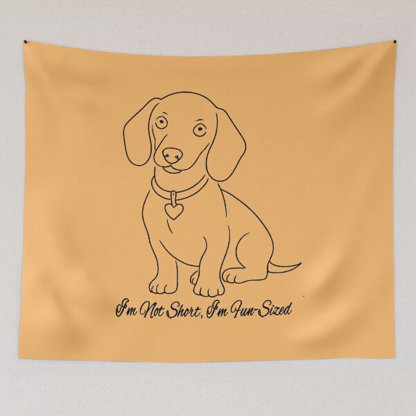 Item preview, Dachshund line art - I’m Not Short, I’m Fun-Sized designed and sold by HeartDrawnPets.