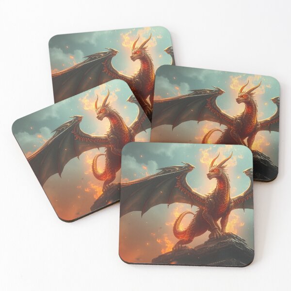 Item preview, Fire dragon on ruins designed and sold by Echo Flare.