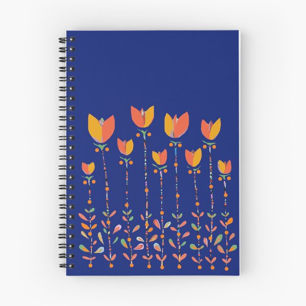 Item preview, Tulips indigo, retro tulips, tulip pattern,  designed and sold by ZjalDesign.