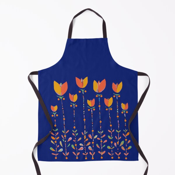 Item preview, Tulips indigo, retro tulips, tulip pattern, designed and sold by ZjalDesign.