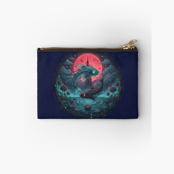 Item preview, Skeletal Koi Fish and Blood Moon - Halloween Special designed and sold by Zen Mosaic.