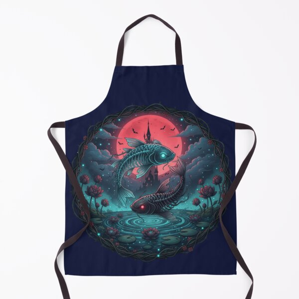Item preview, Skeletal Koi Fish and Blood Moon - Halloween Special designed and sold by Zen Mosaic.