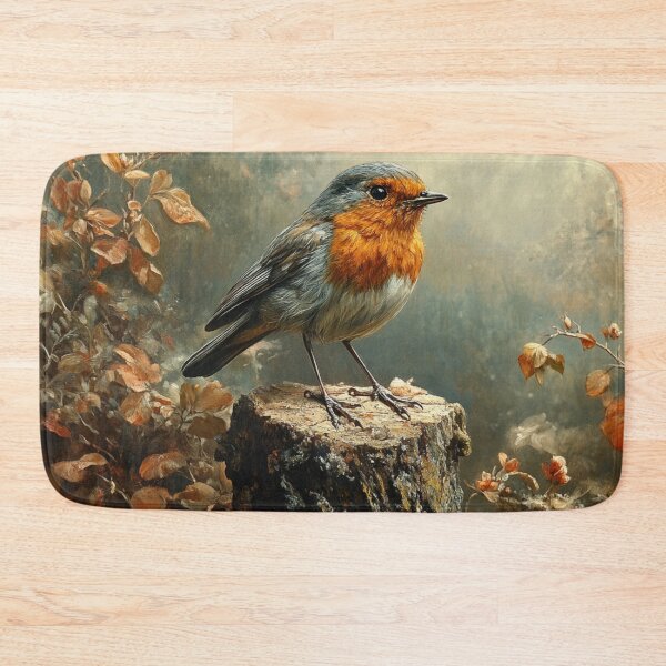 Item preview, Robin bird in Autumn Light – Fine Art Nature Painting designed and sold by mliotard.