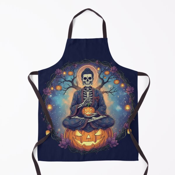 Item preview, Skeleton Buddha on Jack O'Lantern - Halloween Special designed and sold by Zen Mosaic.